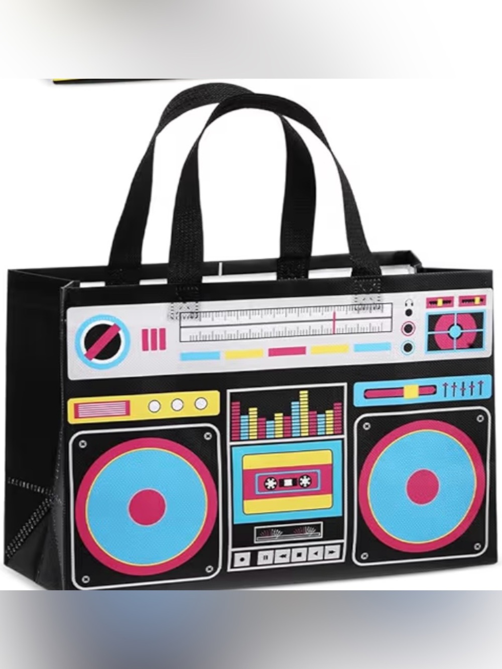Retro Boombox Graphic Tote Bag - 2 for $8